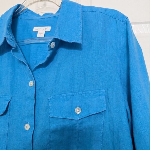 J Jill Shirt Love Linen Oversized Shirt Womens Size Small Lagenlook Beach Boho - Picture 3 of 9
